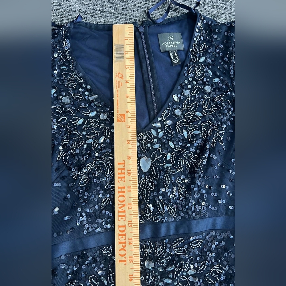 Adrianna Papell Midnight Blue Sequin Dress - Picture 13 of 13